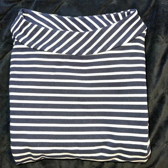 Kate Spade Striped Top Womens XS Navy White Ruffle Hem Nautical Preppy Chic - Picture 5 of 11